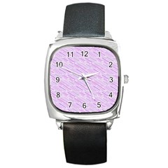 Silly Stripes Lilac Square Metal Watch by snowwhitegirl