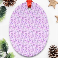 Silly Stripes Lilac Oval Ornament (two Sides) by snowwhitegirl