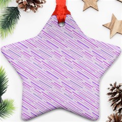 Silly Stripes Lilac Star Ornament (two Sides) by snowwhitegirl