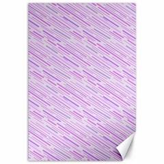 Silly Stripes Lilac Canvas 12  X 18   by snowwhitegirl