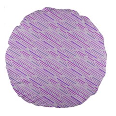 Silly Stripes Lilac Large 18  Premium Round Cushions by snowwhitegirl