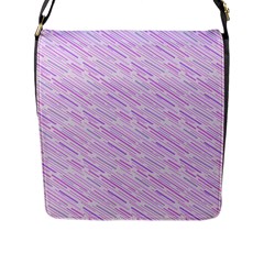 Silly Stripes Lilac Flap Messenger Bag (l)  by snowwhitegirl