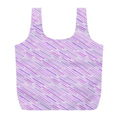 Silly Stripes Lilac Full Print Recycle Bags (l)  by snowwhitegirl