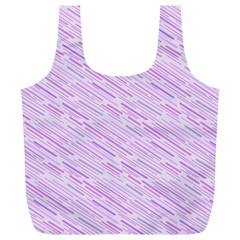 Silly Stripes Lilac Full Print Recycle Bags (l)  by snowwhitegirl