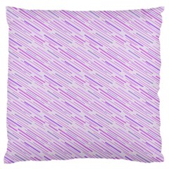 Silly Stripes Lilac Large Flano Cushion Case (one Side) by snowwhitegirl