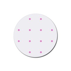 Pink Dots Rubber Round Coaster (4 Pack)  by snowwhitegirl