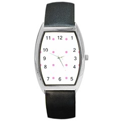 Pink Dots Barrel Style Metal Watch