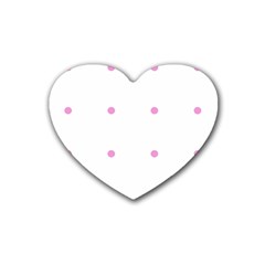 Pink Dots Rubber Coaster (heart)  by snowwhitegirl