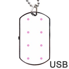 Pink Dots Dog Tag Usb Flash (two Sides) by snowwhitegirl