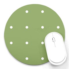 Olive Dots Round Mousepads by snowwhitegirl