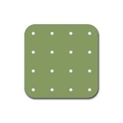 Olive Dots Rubber Coaster (square)  by snowwhitegirl