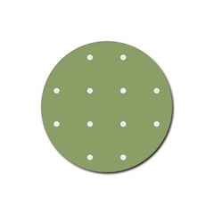 Olive Dots Rubber Round Coaster (4 Pack)  by snowwhitegirl