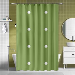 Olive Dots Shower Curtain 48  X 72  (small)  by snowwhitegirl