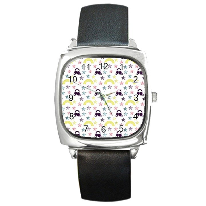 Music Stars Square Metal Watch