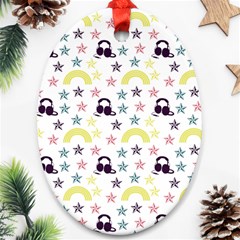 Music Stars Oval Ornament (two Sides) by snowwhitegirl