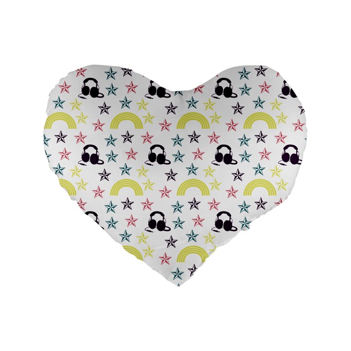 Music Stars Standard 16  Premium Flano Heart Shape Cushions