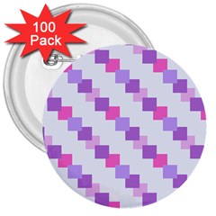 Geometric Squares 3  Buttons (100 Pack)  by snowwhitegirl