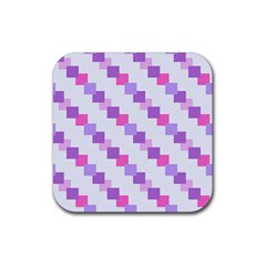 Geometric Squares Rubber Coaster (square)  by snowwhitegirl