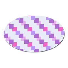 Geometric Squares Oval Magnet by snowwhitegirl