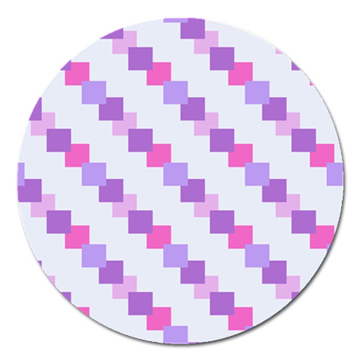 Geometric Squares Magnet 5  (Round)