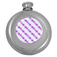 Geometric Squares Round Hip Flask (5 Oz) by snowwhitegirl