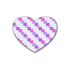 Geometric Squares Rubber Coaster (heart)  by snowwhitegirl