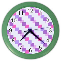 Geometric Squares Color Wall Clock by snowwhitegirl