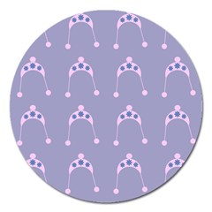 Pink Hat Magnet 5  (round) by snowwhitegirl