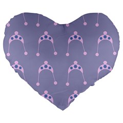 Pink Hat Large 19  Premium Flano Heart Shape Cushions by snowwhitegirl