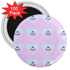 Pink Cupcake 3  Magnets (100 Pack) by snowwhitegirl