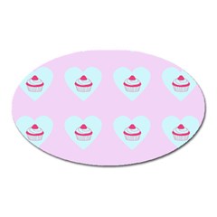 Pink Cupcake Oval Magnet by snowwhitegirl