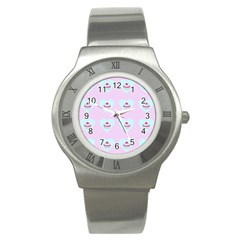 Pink Cupcake Stainless Steel Watch by snowwhitegirl