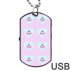 Pink Cupcake Dog Tag Usb Flash (two Sides) by snowwhitegirl