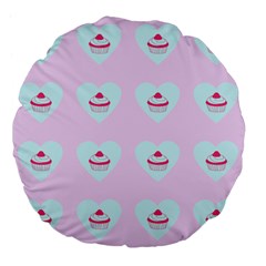 Pink Cupcake Large 18  Premium Flano Round Cushions by snowwhitegirl