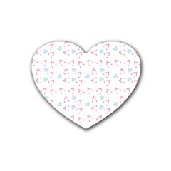 Pink Hats Rubber Coaster (heart)  by snowwhitegirl