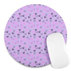 Heart Drops Violet Round Mousepads by snowwhitegirl