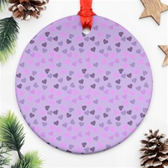 Heart Drops Violet Ornament (round) by snowwhitegirl