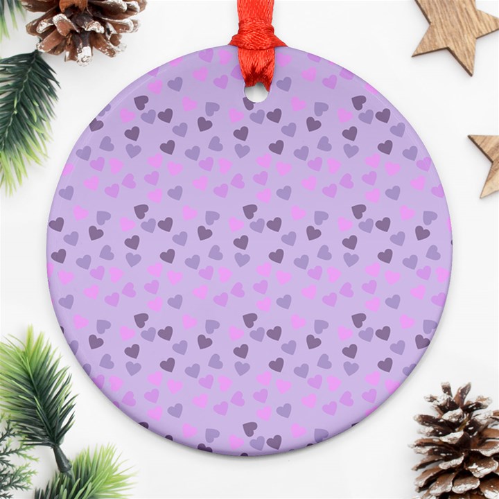 Heart Drops Violet Ornament (Round)