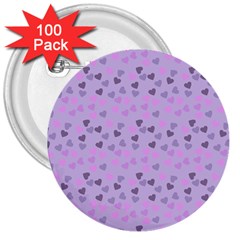 Heart Drops Violet 3  Buttons (100 Pack)  by snowwhitegirl