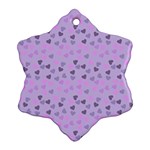 Heart Drops Violet Snowflake Ornament (Two Sides) Front