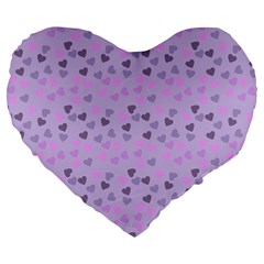 Heart Drops Violet Large 19  Premium Flano Heart Shape Cushions by snowwhitegirl