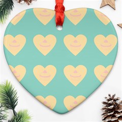 Teal Cupcakes Heart Ornament (two Sides) by snowwhitegirl