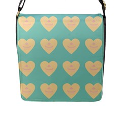 Teal Cupcakes Flap Messenger Bag (l)  by snowwhitegirl