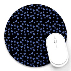 Blue Hearts Round Mousepads by snowwhitegirl