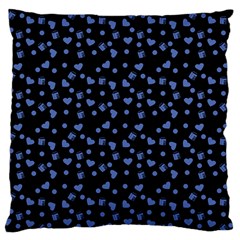 Blue Hearts Large Cushion Case (two Sides) by snowwhitegirl