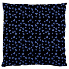 Blue Hearts Large Flano Cushion Case (two Sides)