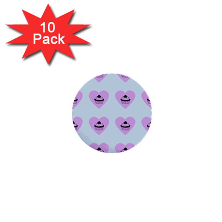 Blue Cupcake 1  Mini Buttons (10 pack) 