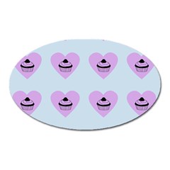 Blue Cupcake Oval Magnet by snowwhitegirl