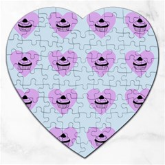 Blue Cupcake Jigsaw Puzzle (heart) by snowwhitegirl