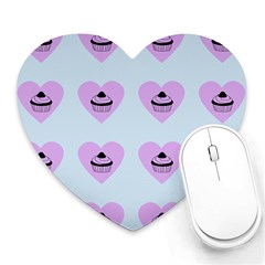 Blue Cupcake Heart Mousepads by snowwhitegirl